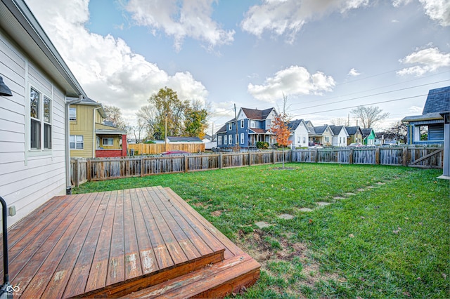 view of yard featuring a deck