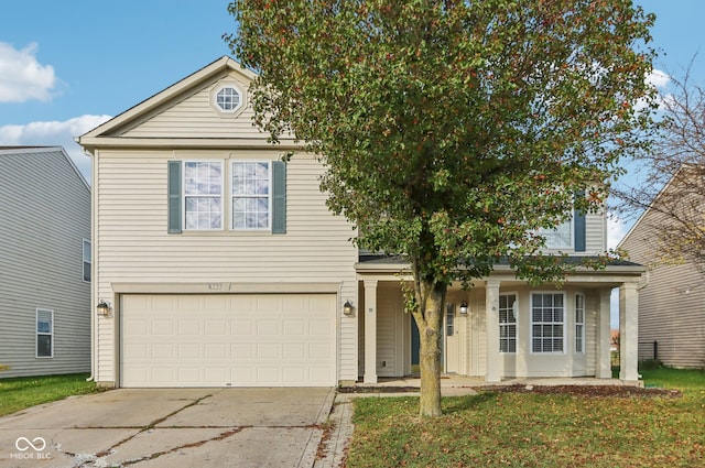 view of front facade with a garage