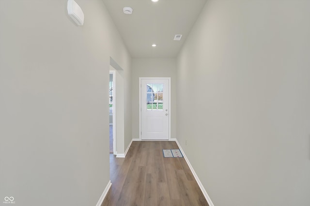 hall featuring light wood-type flooring