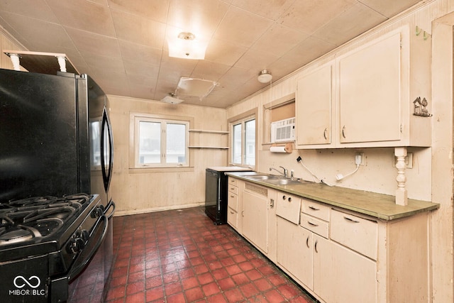 kitchen featuring sink and black appliances