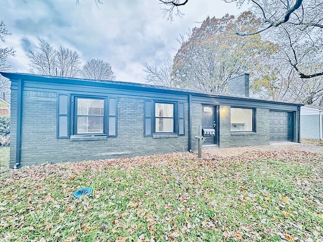 exterior space with a garage