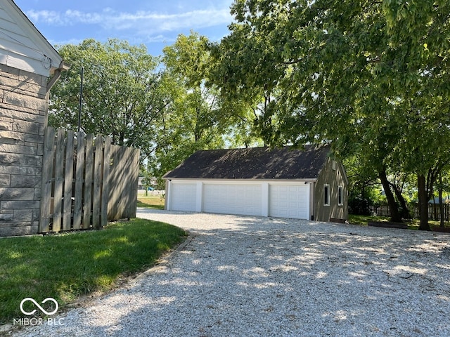 view of garage