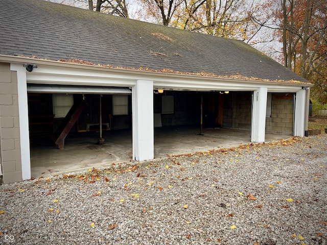 view of garage