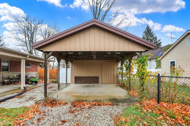 view of home's exterior with a carport