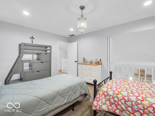 bedroom with carpet