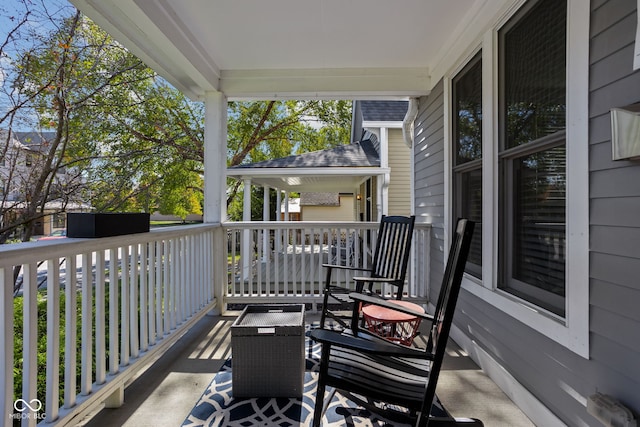 balcony with covered porch