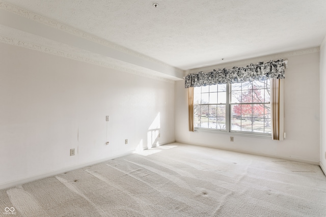 spare room with carpet floors and a textured ceiling