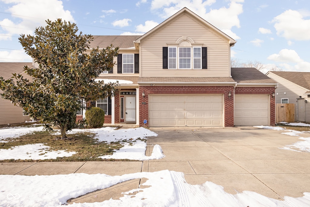 view of front property with a garage