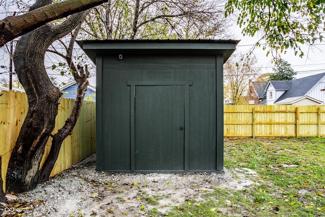 1621 Draper St, Indianapolis, IN 46203 - view of shed featuring a fenced backyard