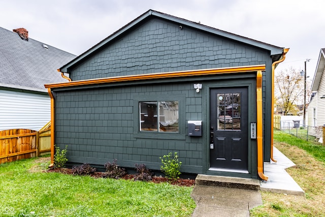 exterior space with a front yard