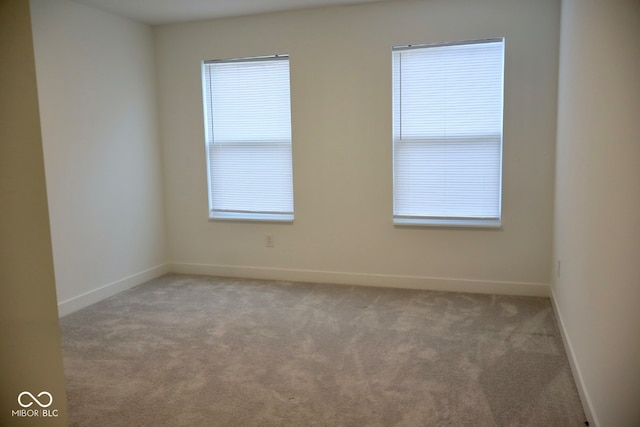 spare room with light carpet