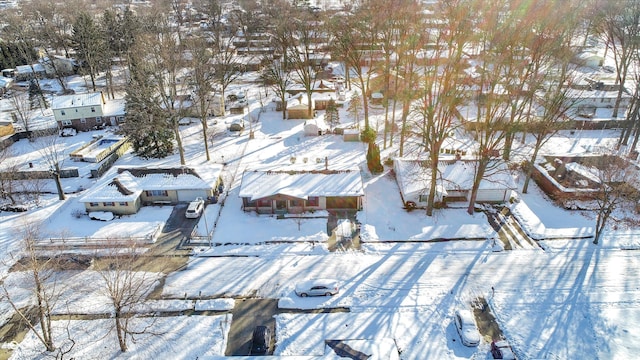 view of snowy aerial view