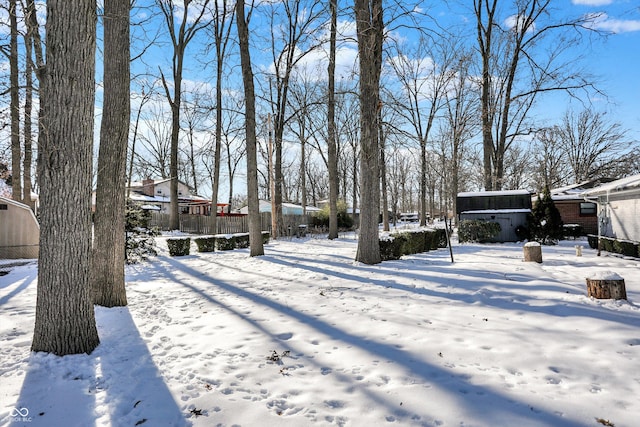 view of snowy yard