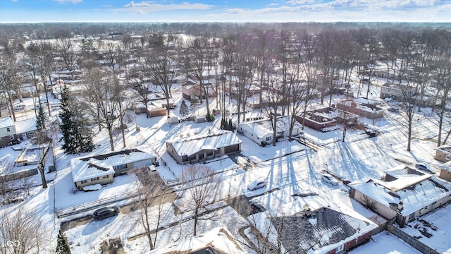 view of snowy aerial view