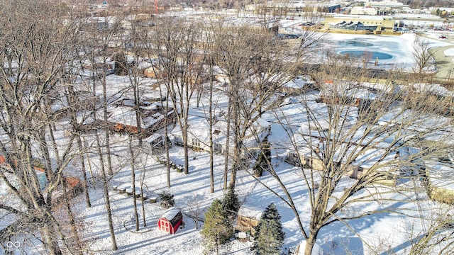 view of snowy aerial view