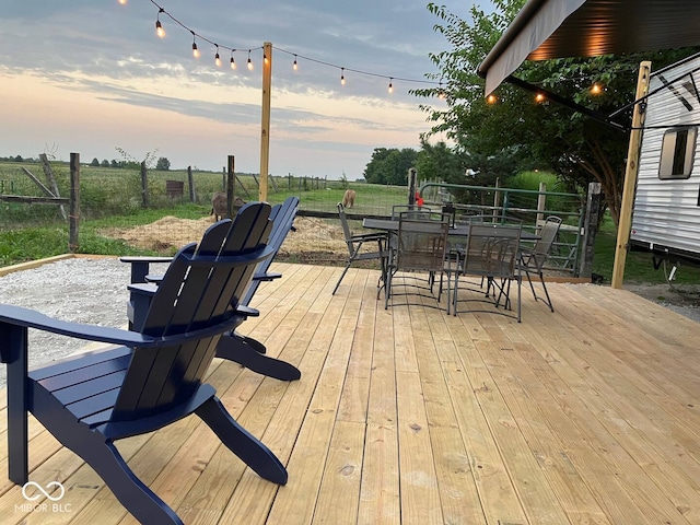 view of deck at dusk