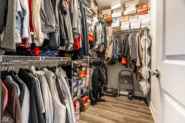 spacious closet featuring wood finished floors