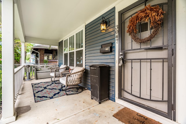 view of patio with a porch