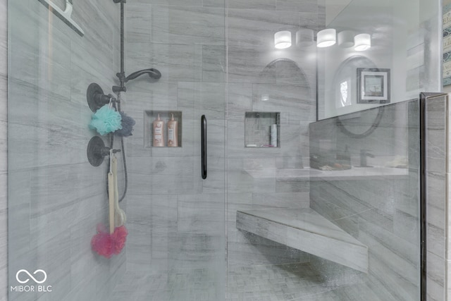 bathroom with walk in shower