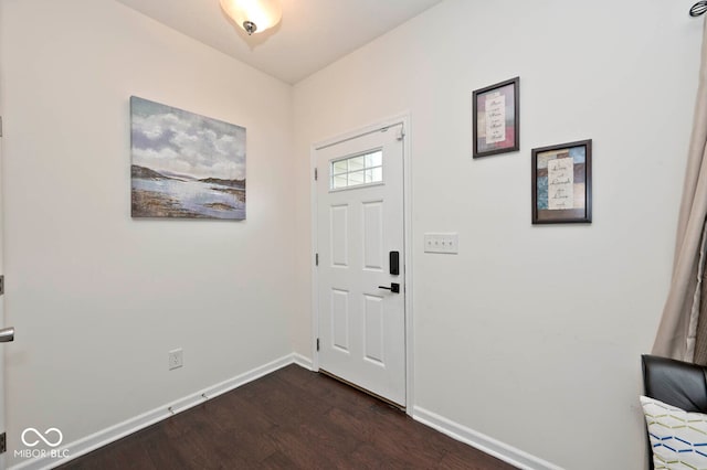 foyer entrance with dark wood-type flooring