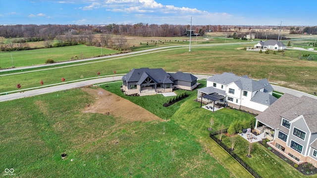 aerial view with a rural view