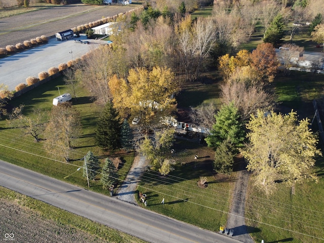 aerial view with a rural view