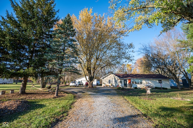 view of front of property with a front yard