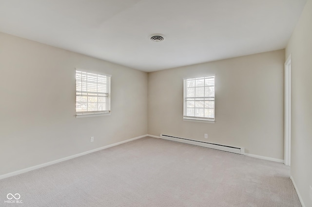 4902 N Capitol Ave, Indianapolis, IN 46208 - unfurnished room featuring baseboard heating, light carpet, and baseboards