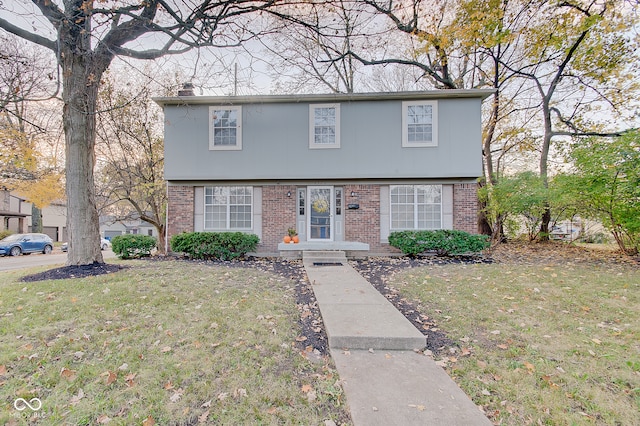 view of front of house with a front yard