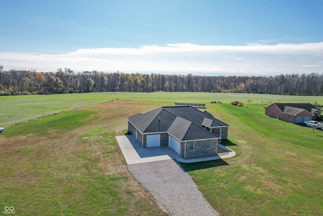 bird's eye view with a rural view