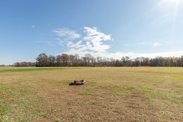 view of yard with a rural view