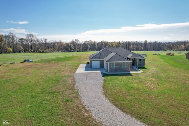 bird's eye view with a rural view