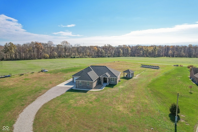 bird's eye view with a rural view