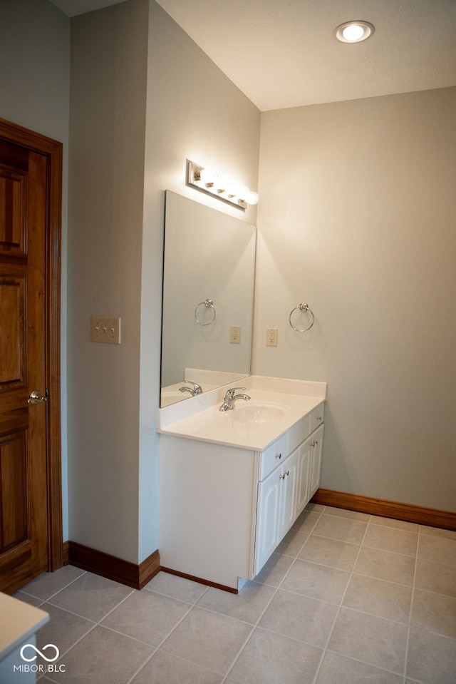 bathroom featuring vanity and tile patterned floors