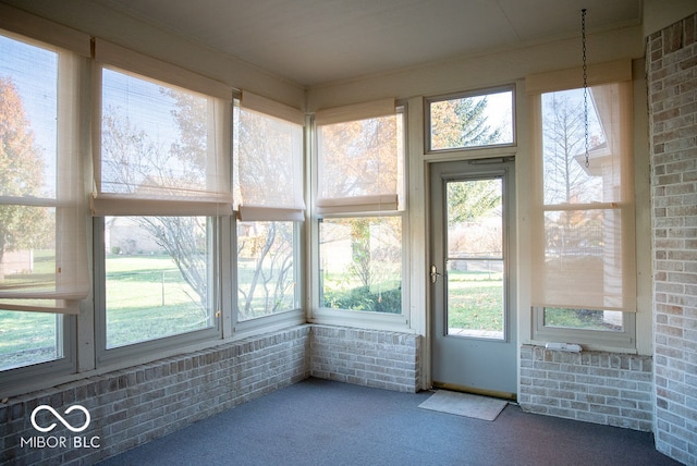 view of unfurnished sunroom