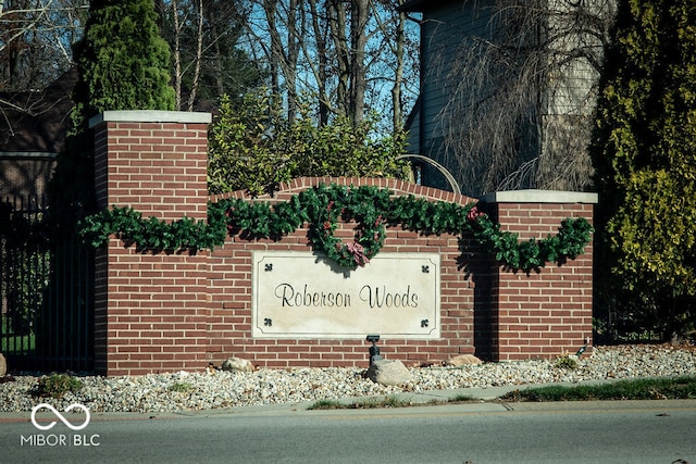 view of community sign