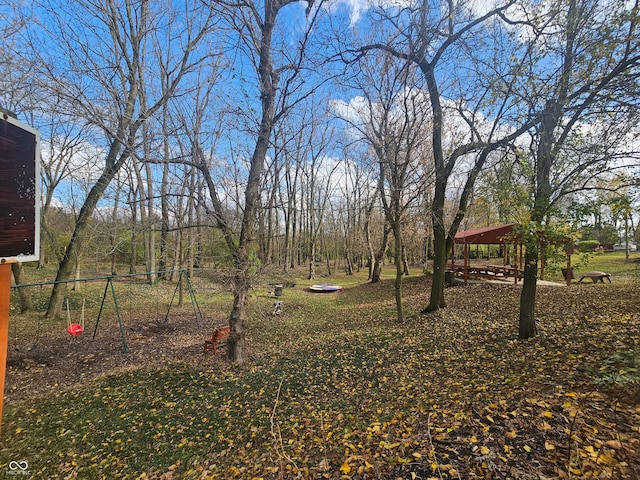 view of yard with a gazebo