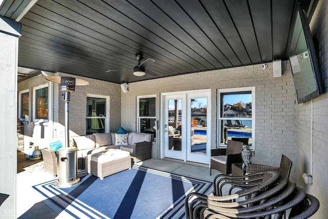 view of patio / terrace with ceiling fan