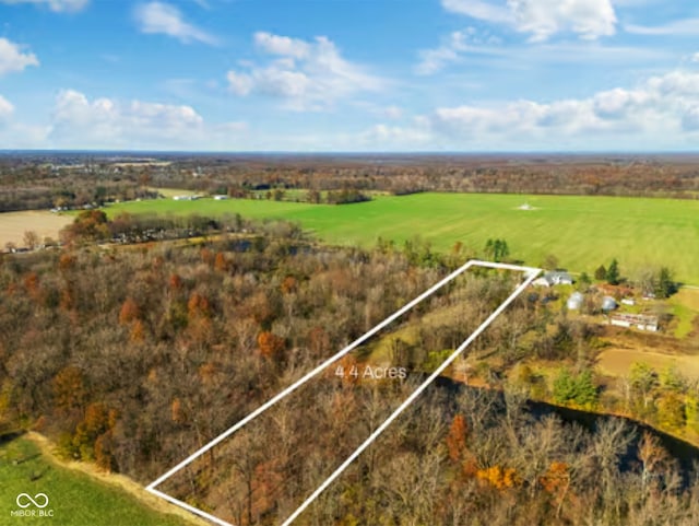 drone / aerial view with a rural view