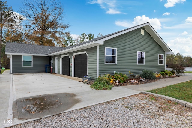 view of home's exterior with a garage