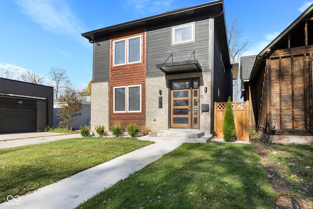 1514 E 12th St, Indianapolis, IN 46201 - contemporary home with a garage and brick siding