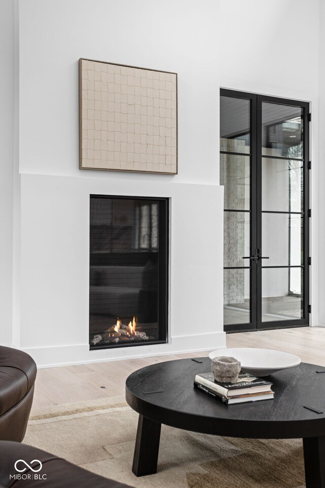 living room with hardwood / wood-style flooring