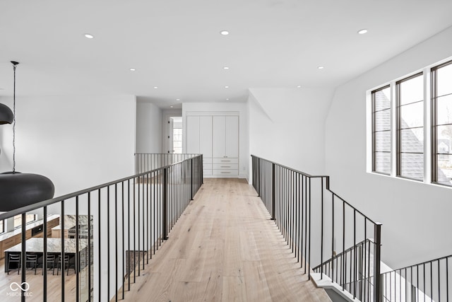 corridor featuring light hardwood / wood-style flooring