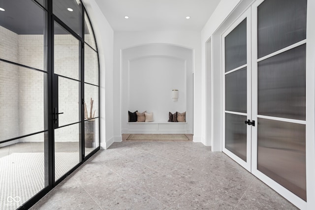 hallway featuring french doors