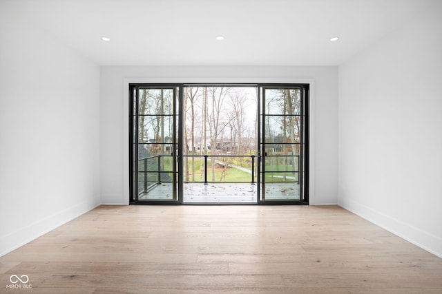 interior space with light hardwood / wood-style flooring and plenty of natural light