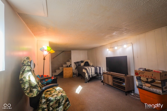 bedroom with a textured ceiling