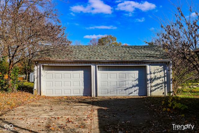 view of garage