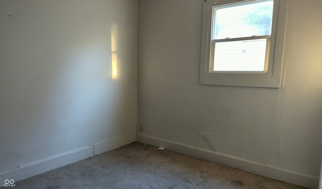 spare room featuring light carpet