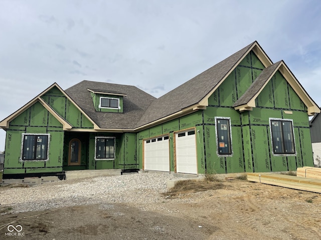 property in mid-construction featuring a garage