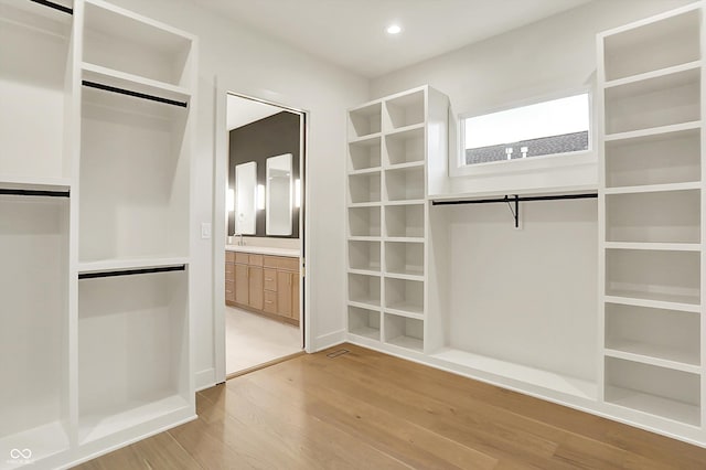 5469 Harness Dr, Greenwood, IN 46143 - walk in closet with light wood-style floors